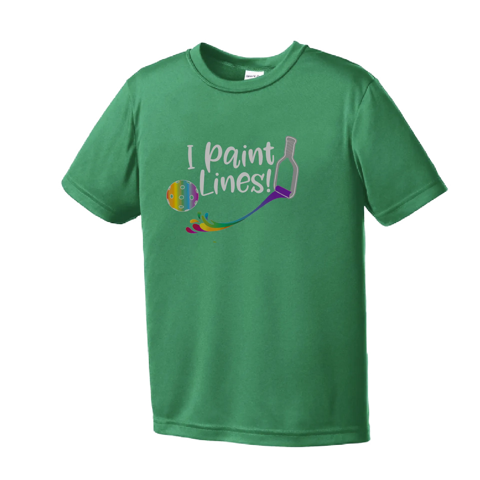 I Paint Pickleball Lines | Youth Short Sleeve Atheletic Shirt | 100% Polyester