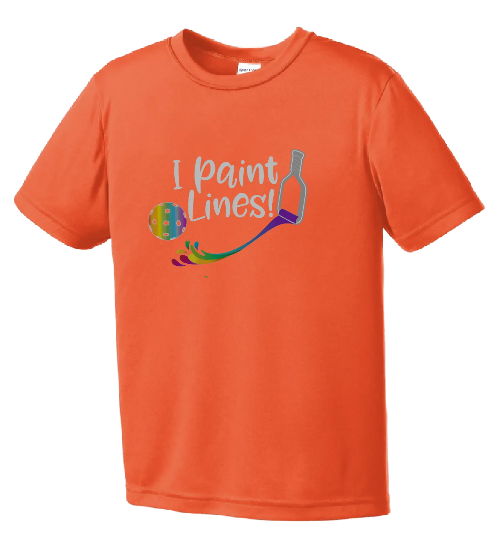 I Paint Pickleball Lines | Youth Short Sleeve Atheletic Shirt | 100% Polyester