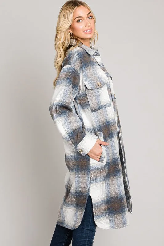 Long Plaid Shacket