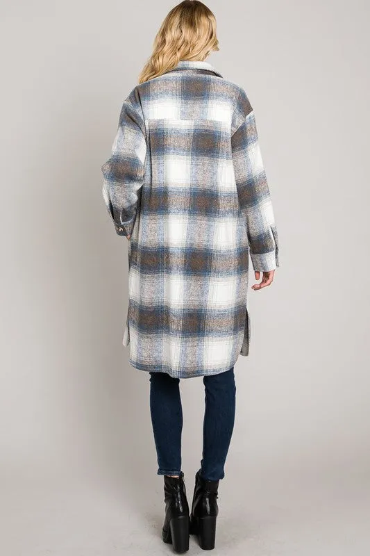 Long Plaid Shacket