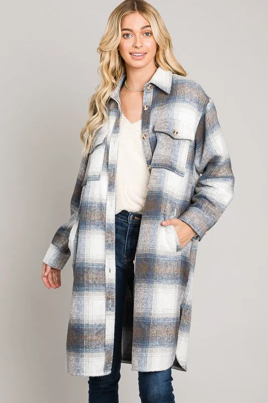 Long Plaid Shacket