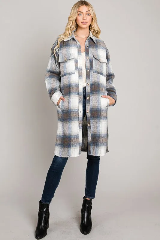 Long Plaid Shacket