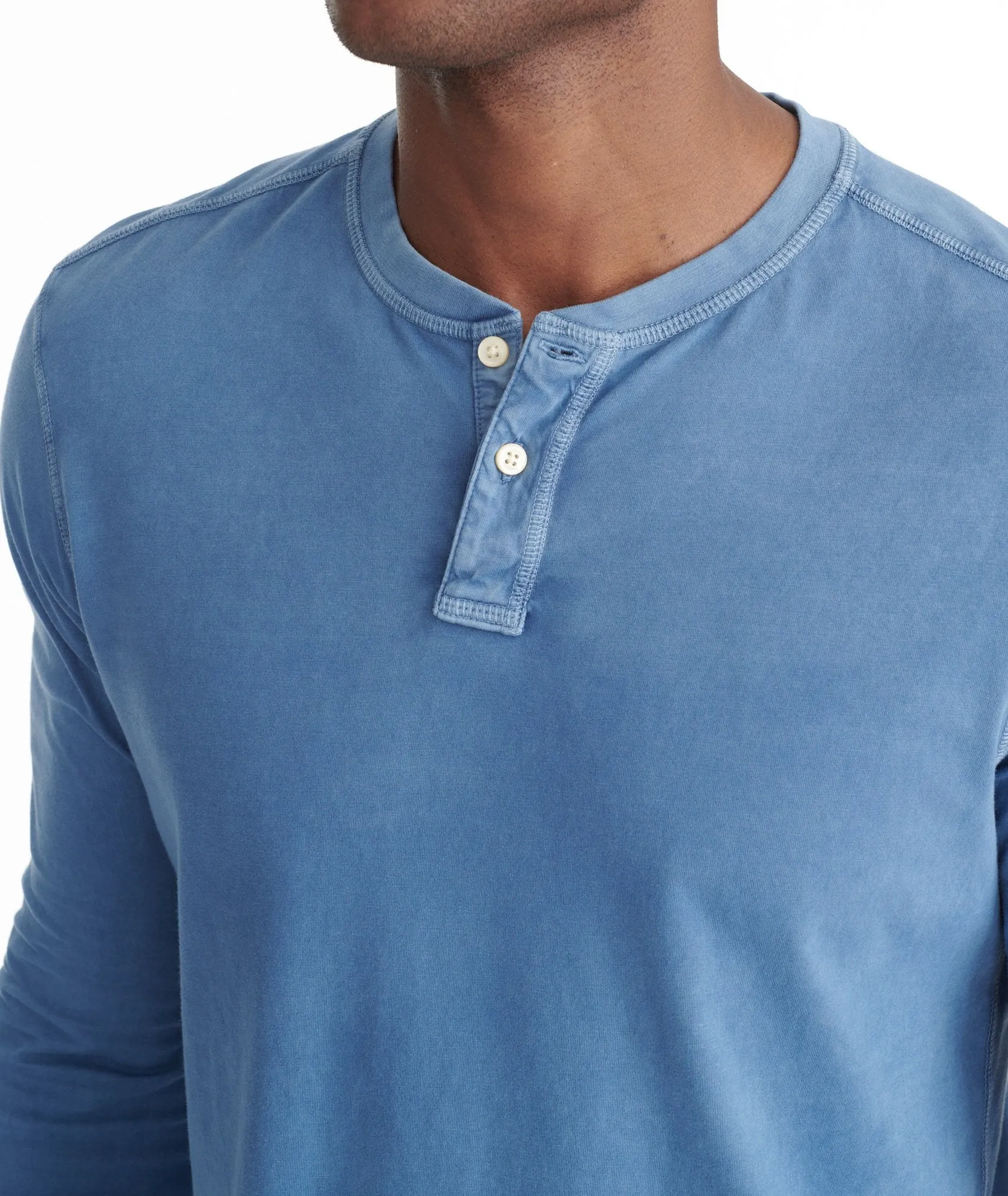 Long-Sleeve Pima Cotton Henley - FINAL SALE