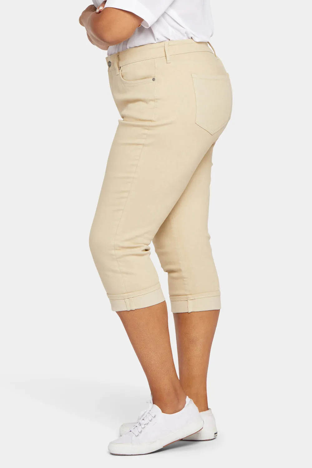 Marilyn Straight Crop Jeans In Plus Size - Butter