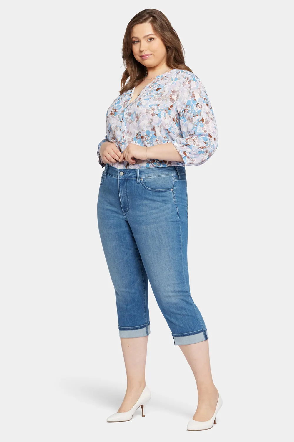 Marilyn Straight Crop Jeans In Plus Size - Stunning