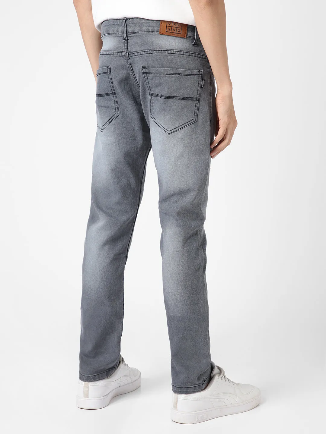 Men's Grey Slim Fit Stretchable Jeans