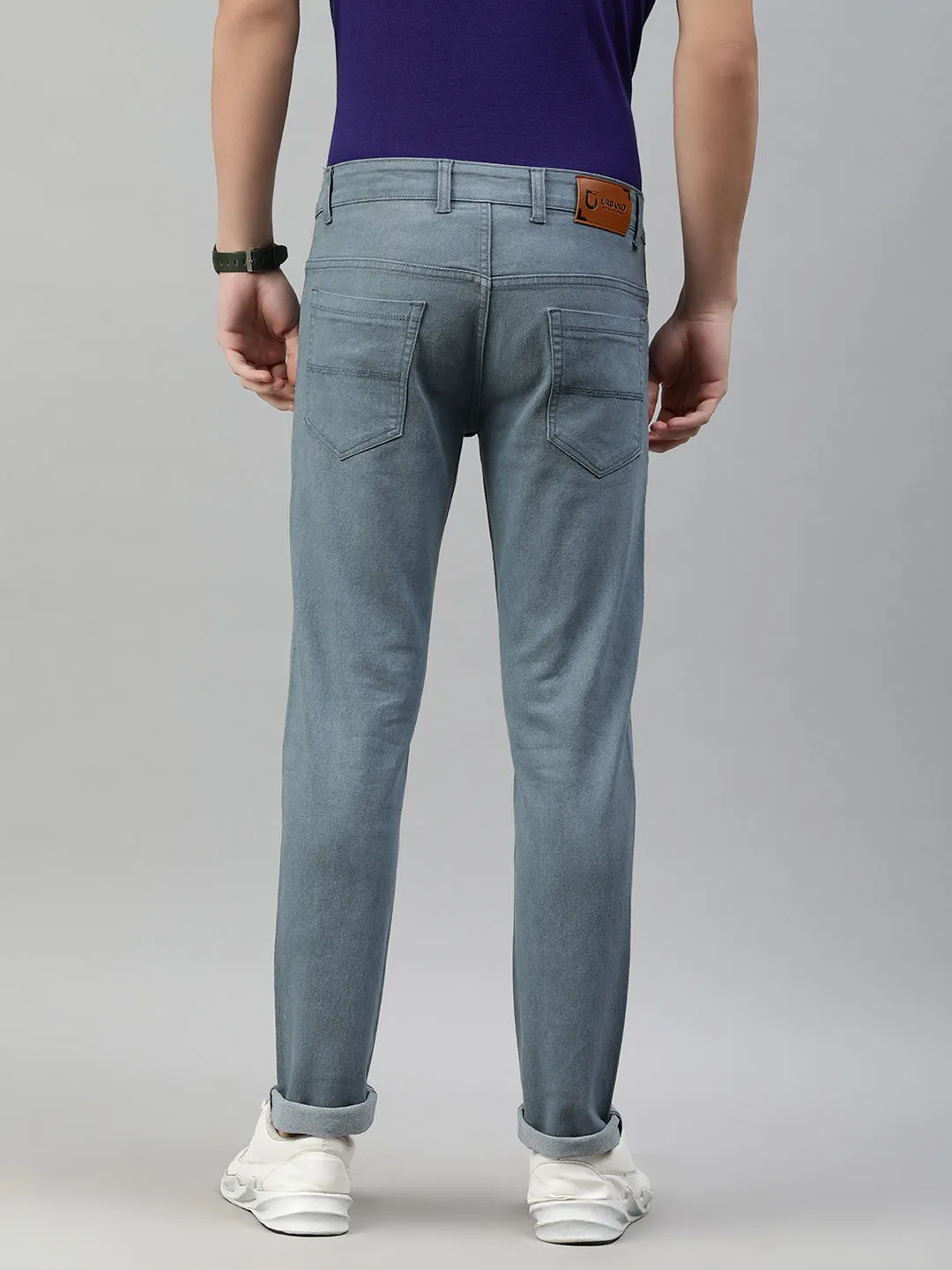 Men's Light Grey Slim Fit Denim Jeans Stretchable