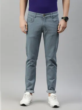 Men's Light Grey Slim Fit Denim Jeans Stretchable