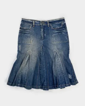 Moschino Butterfly Back Denim Skirt 1990's