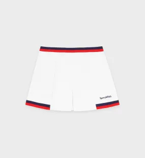 Serif Logo Mila Skirt - White/Navy/Red