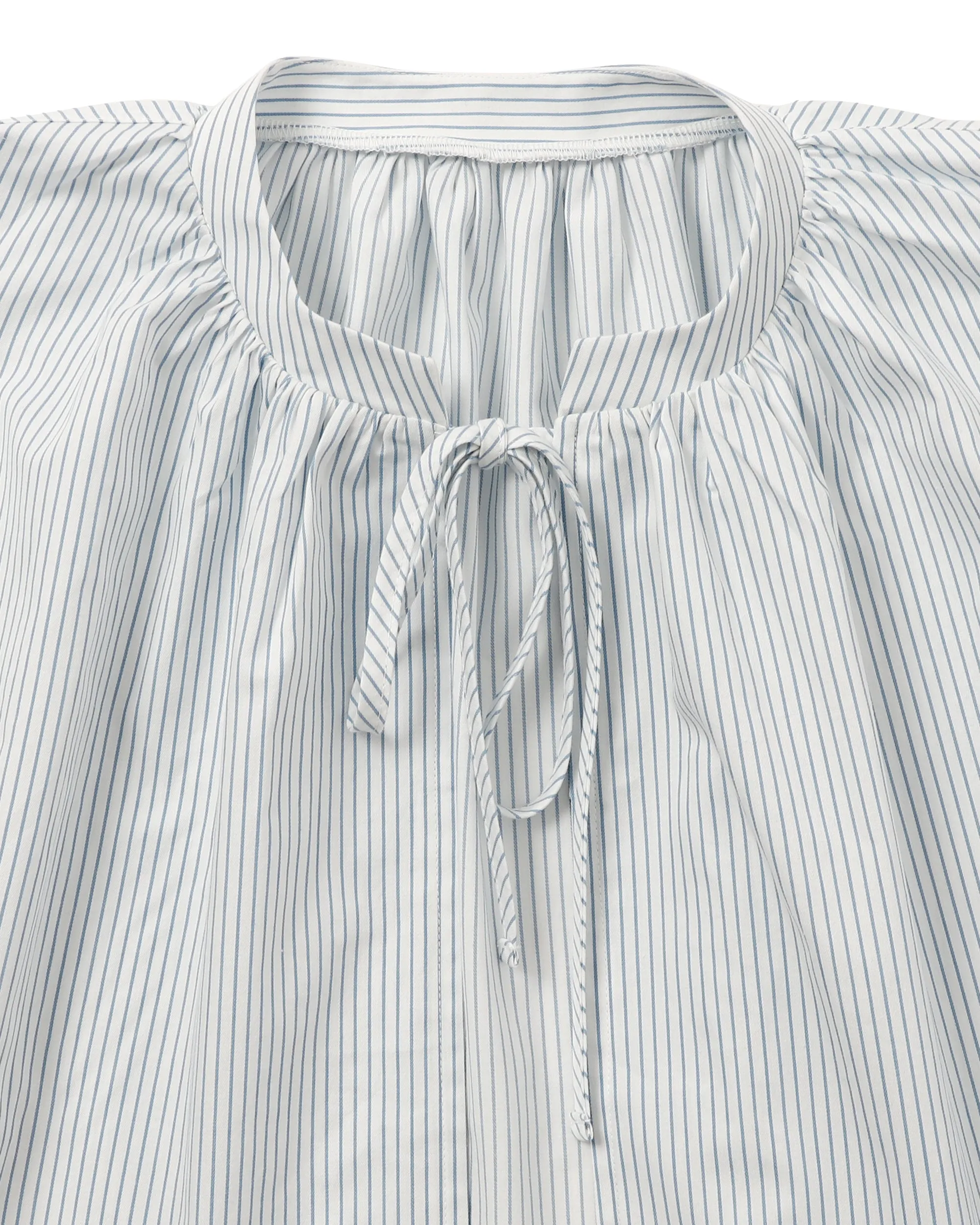 Stripe ribbon shirts bolero (White)