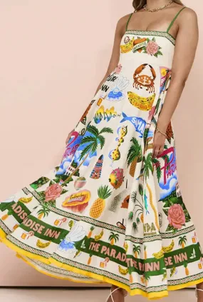 Tropical Maxi Dress - Yellow